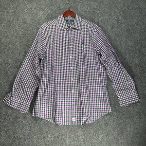 Vineyard Vines Shirt Mens Large Slim Fit Murray Button Down Purple Plaid Pocket